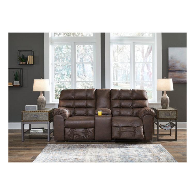 Ashley Furniture Derwin 2 Piece Faux Leather Reclining Living Room Set Wayfair Canada
